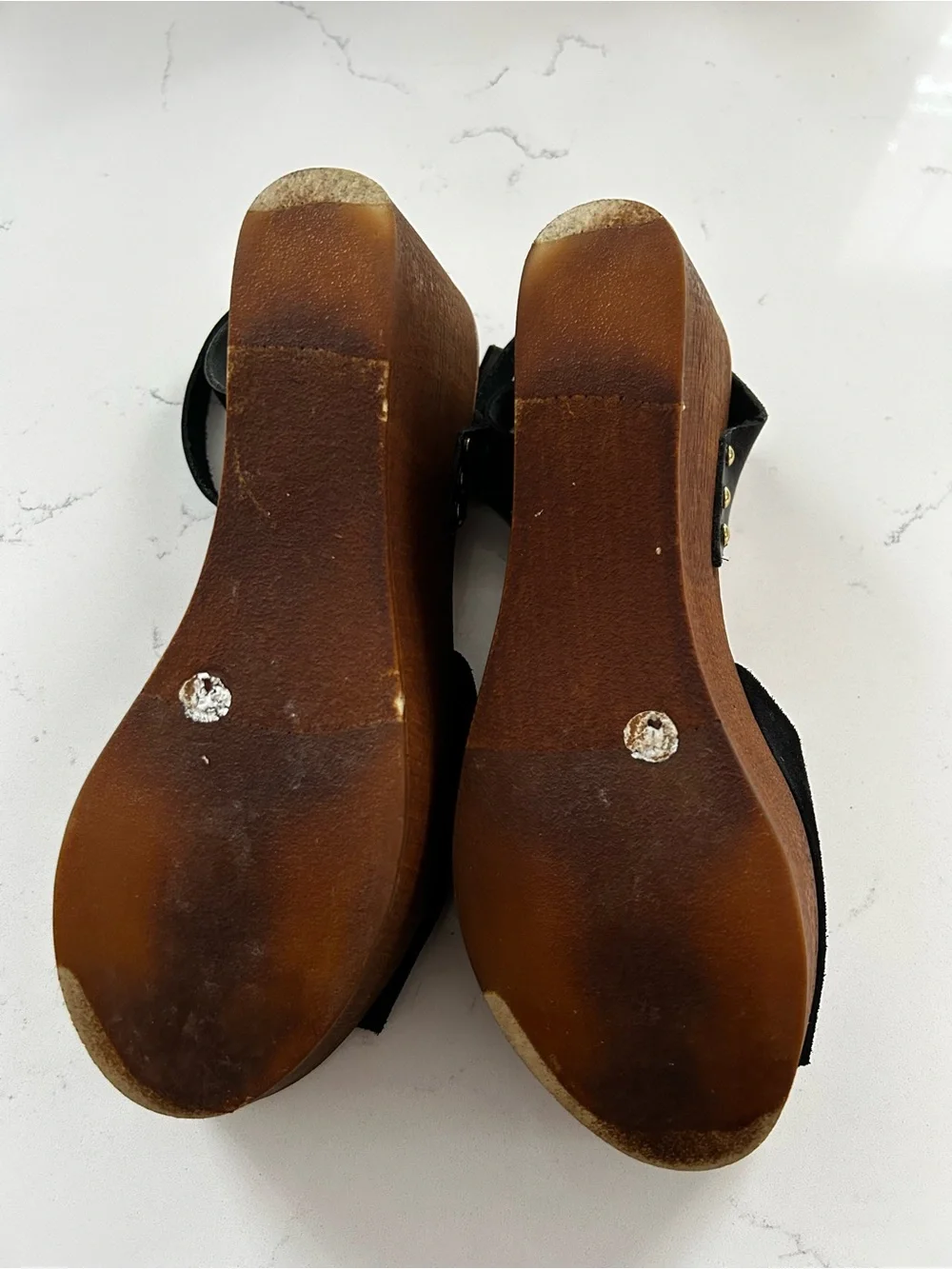 Seychelles black platform sandal heels leather suede size 8.5